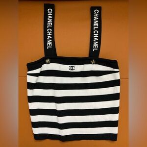 CHANEL Monochrome Striped Camisole